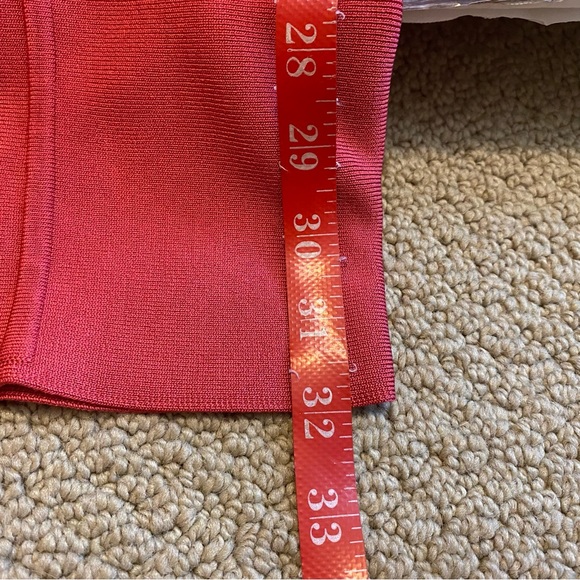 Herve Leger Corset Seam Square Neck Knit Bandage Mini Dress Pink Sz S - Picture 11 of 11